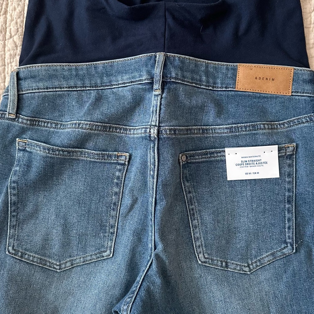 H&M Women's Maternity Straight Leg Jeans - Dark Blue - Picture 4 of 6